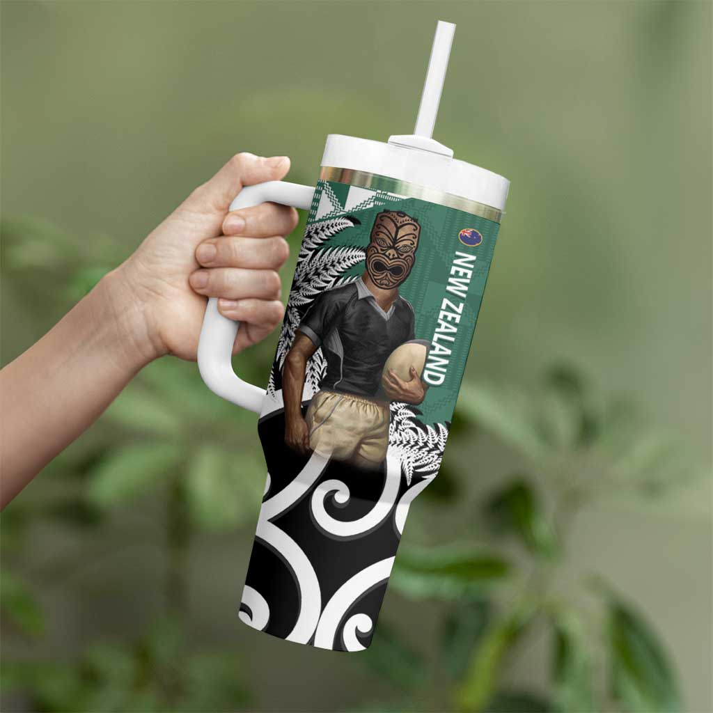 New Zealand South Africa Rugby Tumbler With Handle Springboks Kente All Black Maori Together - Polynesian Pride