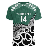 New Zealand South Africa Rugby Custom Women V-Neck T-Shirt Springboks Kente All Black Maori Together - Polynesian Pride