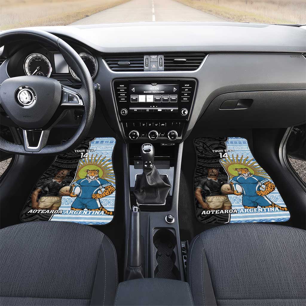 New Zealand Argentina Rugby Car Mats 2025 Los Pumas All Black Together - Polynesian Pride