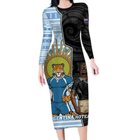 New Zealand Argentina Rugby Custom Family Matching Long Sleeve Bodycon Dress and Hawaiian Shirt 2025 Los Pumas All Black Together - Polynesian Pride