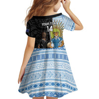 New Zealand Argentina Rugby Custom Family Matching Off Shoulder Short Dress and Hawaiian Shirt 2025 Los Pumas All Black Together - Polynesian Pride
