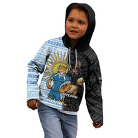 New Zealand Argentina Rugby Custom Kid Hoodie 2025 Los Pumas All Black Together - Polynesian Pride