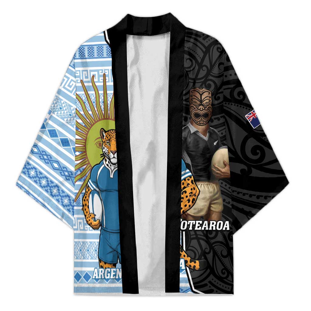 New Zealand Argentina Rugby Custom Kimono 2025 Los Pumas All Black Together - Polynesian Pride