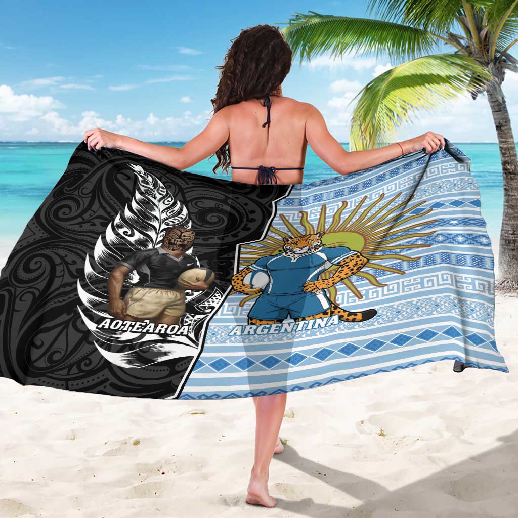 New Zealand Argentina Rugby Sarong 2025 Los Pumas All Black Together - Polynesian Pride