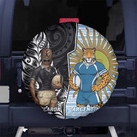 New Zealand Argentina Rugby Spare Tire Cover 2025 Los Pumas All Black Together - Polynesian Pride