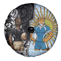New Zealand Argentina Rugby Spare Tire Cover 2025 Los Pumas All Black Together - Polynesian Pride