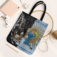 New Zealand Argentina Rugby Tote Bag 2025 Los Pumas All Black Together - Polynesian Pride