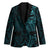 New Zealand Skull Darts Blazer Aotearoa Maori Chest Tattoo Stylized Teal - Polynesian Pride