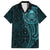 New Zealand Skull Darts Family Matching Tank Maxi Dress and Hawaiian Shirt Aotearoa Maori Chest Tattoo Stylized Teal - Polynesian Pride