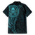 New Zealand Skull Darts Family Matching Tank Maxi Dress and Hawaiian Shirt Aotearoa Maori Chest Tattoo Stylized Teal - Polynesian Pride