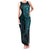 New Zealand Skull Darts Family Matching Tank Maxi Dress and Hawaiian Shirt Aotearoa Maori Chest Tattoo Stylized Teal - Polynesian Pride