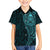New Zealand Skull Darts Family Matching Tank Maxi Dress and Hawaiian Shirt Aotearoa Maori Chest Tattoo Stylized Teal - Polynesian Pride
