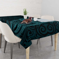 New Zealand Skull Darts Tablecloth Aotearoa Maori Chest Tattoo Stylized Teal - Polynesian Pride