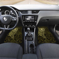 New Zealand Skull Darts Car Mats Aotearoa Maori Chest Tattoo Stylized Gold - Polynesian Pride