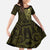 New Zealand Skull Darts Family Matching Mermaid Dress and Hawaiian Shirt Aotearoa Maori Chest Tattoo Stylized Gold - Polynesian Pride