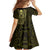 New Zealand Skull Darts Family Matching Mermaid Dress and Hawaiian Shirt Aotearoa Maori Chest Tattoo Stylized Gold - Polynesian Pride
