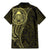 New Zealand Skull Darts Family Matching Mermaid Dress and Hawaiian Shirt Aotearoa Maori Chest Tattoo Stylized Gold - Polynesian Pride