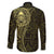 New Zealand Skull Darts Family Matching Mermaid Dress and Hawaiian Shirt Aotearoa Maori Chest Tattoo Stylized Gold - Polynesian Pride