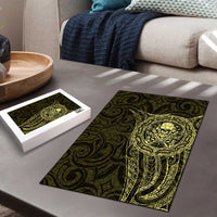 New Zealand Skull Darts Puzzle Aotearoa Maori Chest Tattoo Stylized Gold - Polynesian Pride