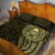 New Zealand Skull Darts Quilt Bed Set Aotearoa Maori Chest Tattoo Stylized Gold - Polynesian Pride