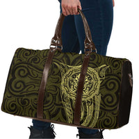 New Zealand Skull Darts Travel Bag Aotearoa Maori Chest Tattoo Stylized Gold - Polynesian Pride
