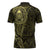 New Zealand Skull Darts Zipper Polo Shirt Aotearoa Maori Chest Tattoo Stylized Gold - Polynesian Pride