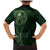 New Zealand Skull Darts Family Matching Mermaid Dress and Hawaiian Shirt Aotearoa Maori Chest Tattoo Stylized Green - Polynesian Pride
