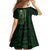New Zealand Skull Darts Family Matching Mermaid Dress and Hawaiian Shirt Aotearoa Maori Chest Tattoo Stylized Green - Polynesian Pride