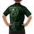 New Zealand Skull Darts Family Matching Summer Maxi Dress and Hawaiian Shirt Aotearoa Maori Chest Tattoo Stylized Green - Polynesian Pride