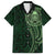New Zealand Skull Darts Family Matching Summer Maxi Dress and Hawaiian Shirt Aotearoa Maori Chest Tattoo Stylized Green - Polynesian Pride