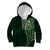 New Zealand Skull Darts Kid Hoodie Aotearoa Maori Chest Tattoo Stylized Green - Polynesian Pride