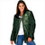 New Zealand Skull Darts Padded Jacket Aotearoa Maori Chest Tattoo Stylized Green - Polynesian Pride