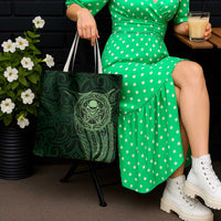 New Zealand Skull Darts Tote Bag Aotearoa Maori Chest Tattoo Stylized Green - Polynesian Pride