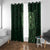 New Zealand Skull Darts Window Curtain Aotearoa Maori Chest Tattoo Stylized Green - Polynesian Pride