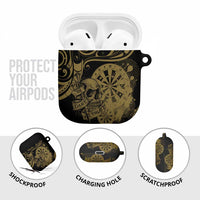 New Zealand Darts AirPods Case Skull In Dart We Trust Maori Pattern - Polynesian Pride