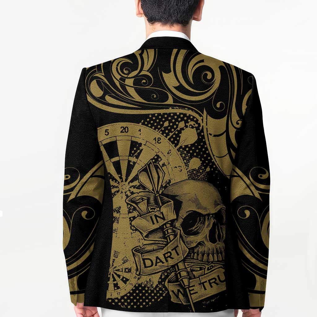 New Zealand Darts Blazer Skull In Dart We Trust Maori Pattern - Polynesian Pride