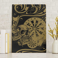 New Zealand Darts Canvas Wall Art Skull In Dart We Trust Maori Pattern - Polynesian Pride