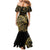 New Zealand Darts Family Matching Mermaid Dress and Hawaiian Shirt Skull In Dart We Trust Maori Pattern - Polynesian Pride