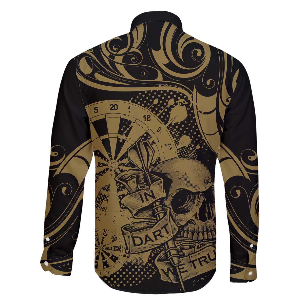 New Zealand Darts Family Matching Off The Shoulder Long Sleeve Dress and Hawaiian Shirt Skull In Dart We Trust Maori Pattern - Polynesian Pride