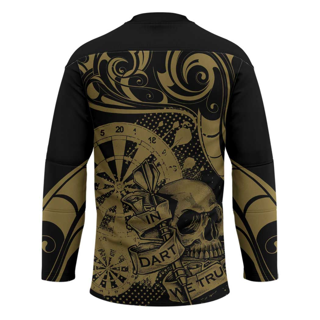 New Zealand Darts Hockey Jersey Skull In Dart We Trust Maori Pattern - Polynesian Pride