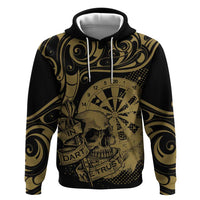 New Zealand Darts Hoodie Skull In Dart We Trust Maori Pattern - Polynesian Pride