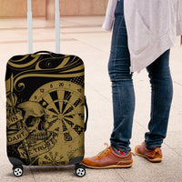 New Zealand Darts Luggage Cover Skull In Dart We Trust Maori Pattern LT14 Gold - Polynesian Pride