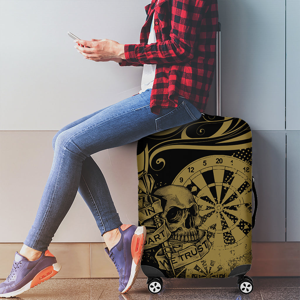 New Zealand Darts Luggage Cover Skull In Dart We Trust Maori Pattern LT14 - Polynesian Pride