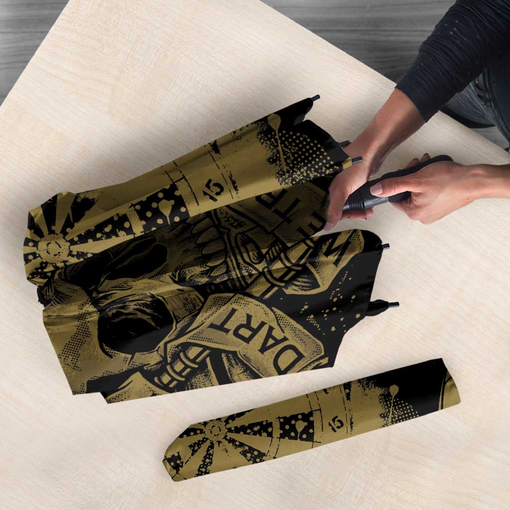 New Zealand Darts Umbrella Skull In Dart We Trust Maori Pattern - Polynesian Pride