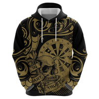 New Zealand Darts Zip Hoodie Skull In Dart We Trust Maori Pattern - Polynesian Pride
