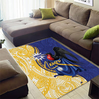 Nauru Angam Day Area Rug Naoero Frigatebird With Flag Proud