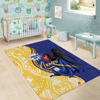Nauru Angam Day Area Rug Naoero Frigatebird With Flag Proud