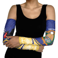 Personalised Nauru Angam Day Arm Sleeves Naoero Frigatebird With Flag Proud