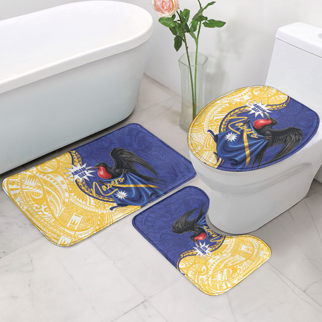 Nauru Angam Day Bathroom Set Naoero Frigatebird With Flag Proud