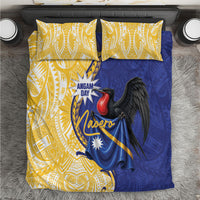 Nauru Angam Day Bedding Set Naoero Frigatebird With Flag Proud